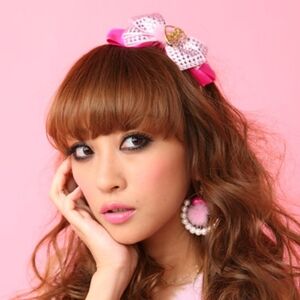 Rare Ma*rs Gyaru 20th Anniversary Pink Mink Rhinestone Satin Bow Headband Heart